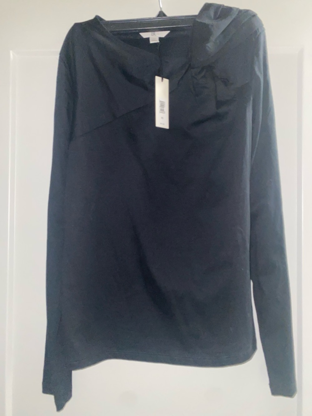 Banana Republic Black Long-Sleeve top with Bow Accent